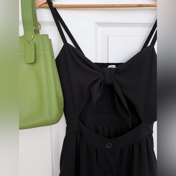 🖤 Aritzia Wilfred Black Adelia Tie Front Dress, Size 0 - Picture 3 of 10